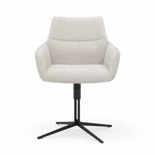 Armlehnstuhl Maluhia - drehbar, Stoff, Hellgrau