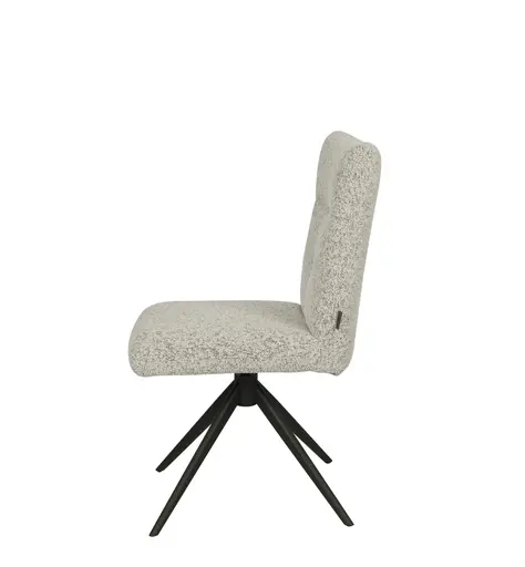 Stuhl MYLENE - drehbar, Stoff, Schwarz-Weiß