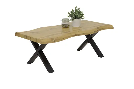 Couchtisch Gerd - LB ca. 110x60 cm, Eiche Dekor, Schwarz, Baumkante