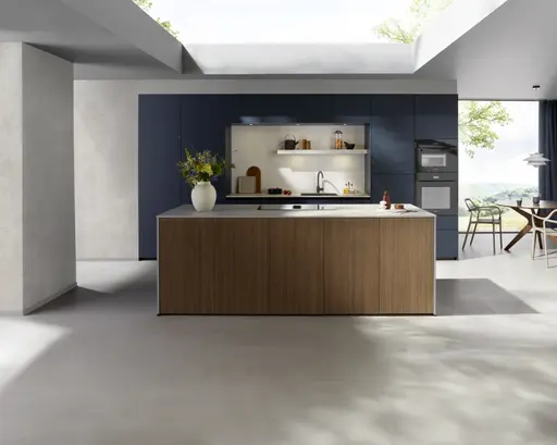 Inselküche 51.230 CO 1V2 525, Rillenoptik Eiche dunkel