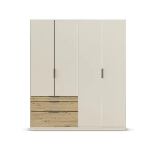 Drehtürenschrank RANI- B ca. 181 cm, Chapmpagner, Eiche Dekor