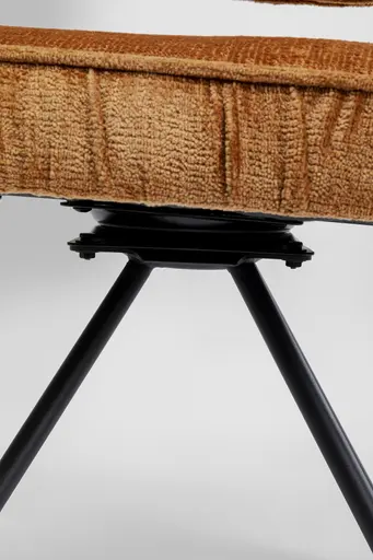 Drehstuhl- Stoff, Orange, Stahl, Schwarz, Pulverbeschichtet