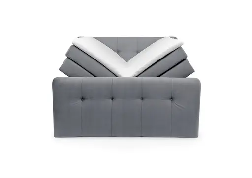 Boxspringbett HOLLIE- Liegefläche ca. 180x200 cm, Stoff, Stahl