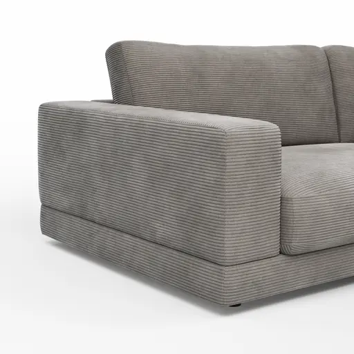 Sofa Juni - 3-Sitzer, Cord, Dunkelgrau