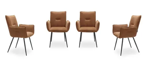 Armlehnstuhl MARCELA - Stoff, Kupfer