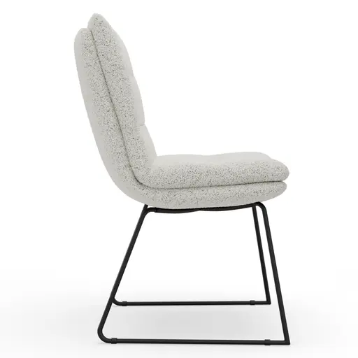 Stuhl Jukka - Stoff, Champagner, Kufen, Schwarz