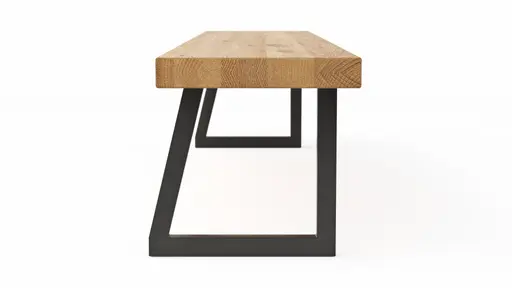 Holzbank Clifton - Breite ca. 220cm, Wildeiche massiv, natur