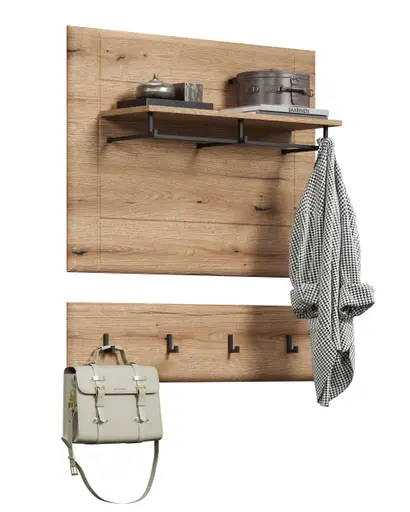 Garderobenpaneel - B ca. 91 cm, Eiche Evoke Nachbildung