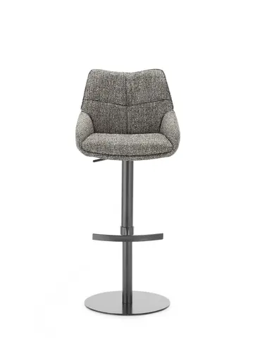 Barhocker MATTEA - drehbar, höhenverstellbar, Stoff, Braun