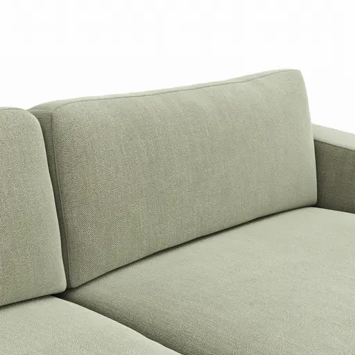 Ecksofa Juni -  Longchair links mit 1,5-Sitzer, Stoff, Lindgrün