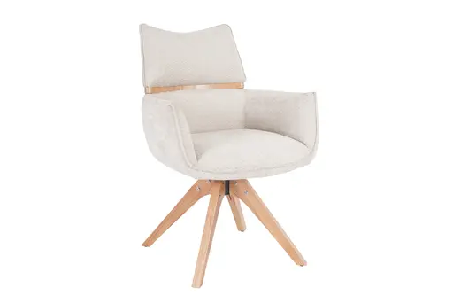 Armlehnstuhl MAROU - drehbar, Stoff, Beige