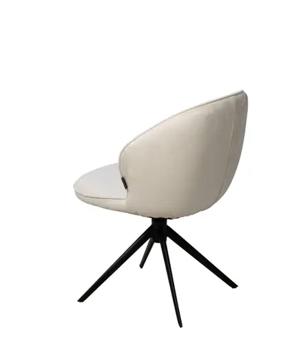 Stuhl MERRITH - drehbar, Stoff, Creme