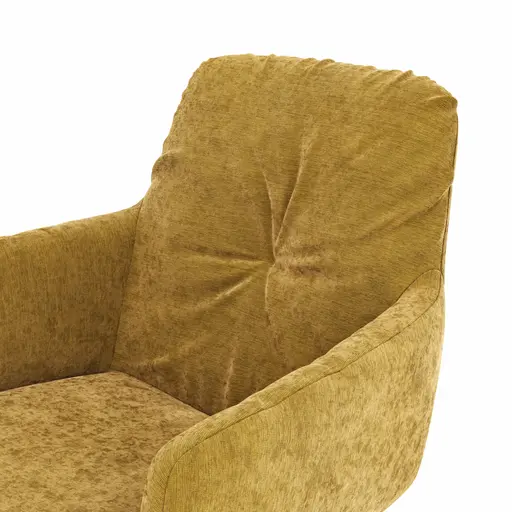 Armlehnstuhl Pelle - Stoff, Orange, Kufe, Schwarzgrau