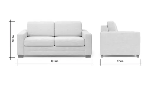 Sofa Lakeville 1 - 2-Sitzer inkl. Schlaffunktion, Gestell Schwarz, Stoff, Beige