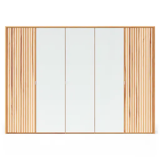 Drehtürenschrank Tigris - inkl. Passepartout, B. ca. 305 cm, Kernbuche massiv, geölt