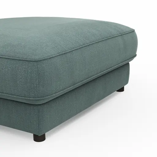 Hocker Juni - LB ca. 90x90 cm, Stoff, Petrol