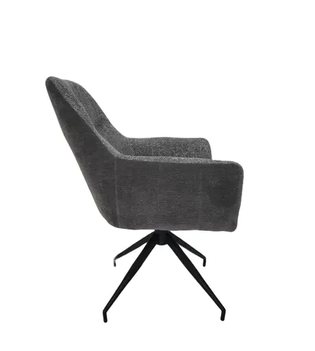 Armlehnstuhl MARYBEL - drehbar, Stoff, Grau