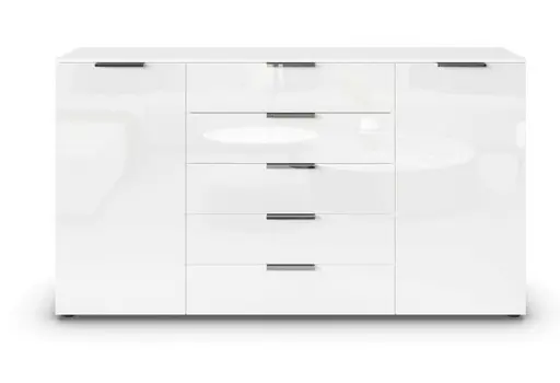 Kommode RIPP- Weiß, Glas, Weiß