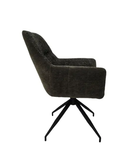 Armlehnstuhl MARYBEL - drehbar, Stoff, Grün