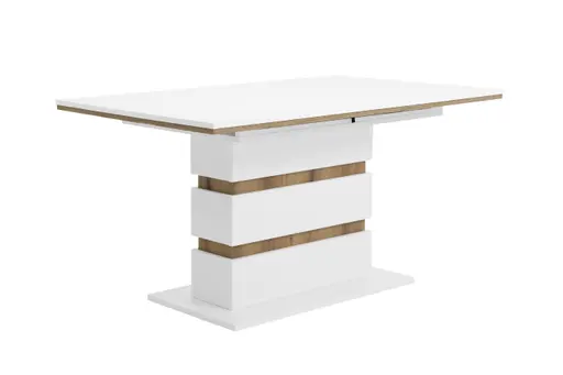 Esstisch - ausziehbar, LB ca. 140x90 cm, Weiß, Evoke Eiche Nachbildung