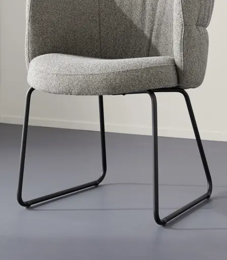 Armlehnstuhl Milana - Stoff, Grau