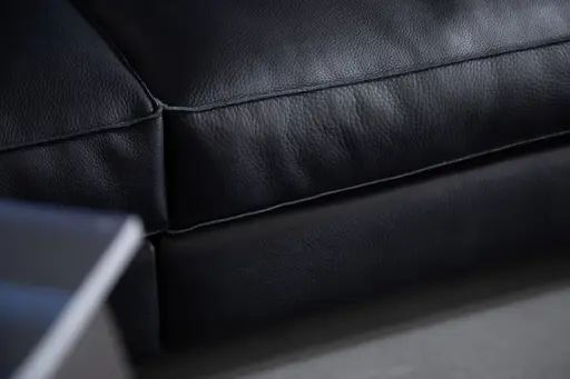 Sofa Aprino 1 - 4-Sitzer XXL, Leder, Schwarz, Armlehne Block