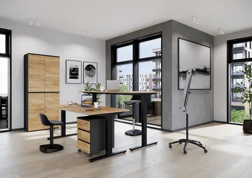 Rollcontainer GRIFFIN - Graphit, Eiche Nachbildung