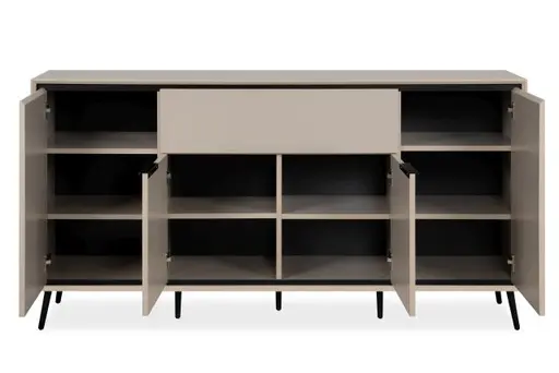 Sideboard - B ca. 175 cm, Sand, Schwarz