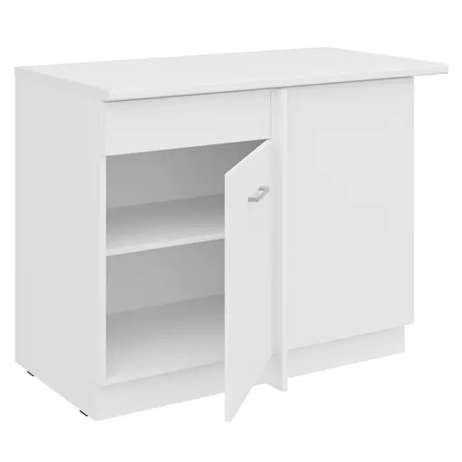 Eck-Unterschrank- B ca. 100 cm, Weiß, Matt