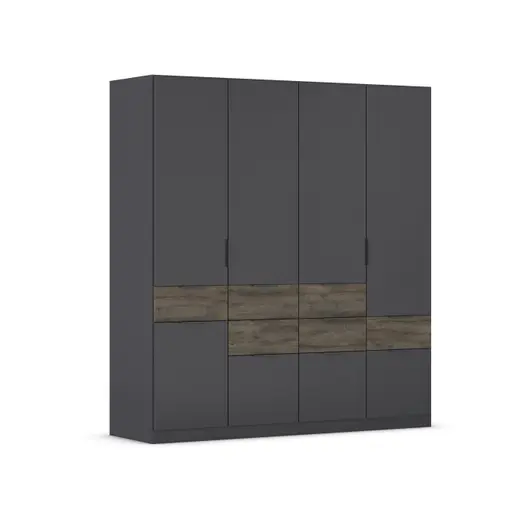 Drehtürenschrank RAAS- B ca. 181 cm, Dunkelgrau, Vintage