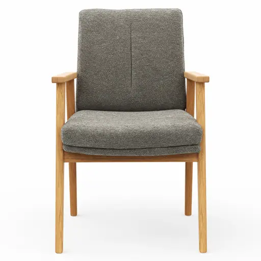 Armlehnstuhl Flore 2 - Stoff, Steingrau