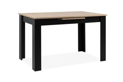 Esstisch - ausziehbar, LB ca. 125x80 cm, Artisan Eiche Nachbildung, Schwarz
