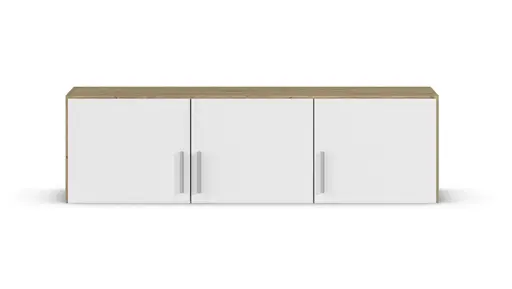 Schrankaufsatz REXY MATT- B 136 cm, Eiche Dekor, Weiß