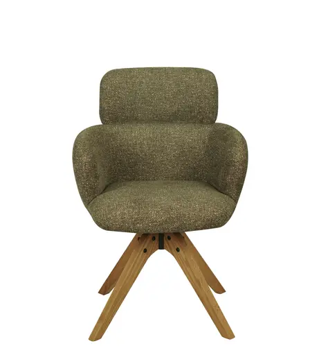 Armlehnstuhl MANJA - drehbar, Stoff, Braun