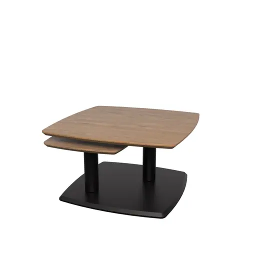 Couchtisch - LBH. ca. 76x76x43+38 cm, Wildeiche furniert