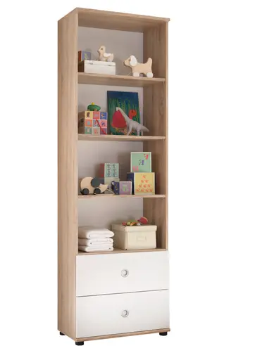 Regal, Eiche Dekor, Weiß