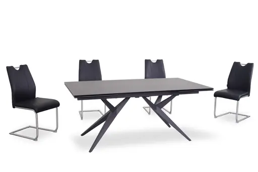 Freischwinger MERVE - Leder, Schwarz