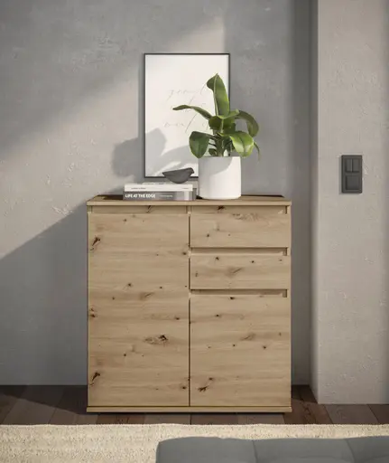 Kommode - B ca. 80 cm, Artisan Eiche Nachbildung