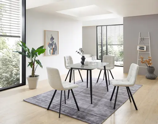 Stuhl - Stoff, Beige