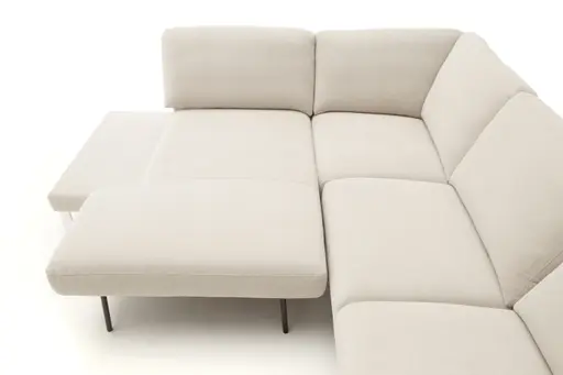 Ecksofa Anna - 2,5-Sitzer mit Ecke rechts inkl. Relaxfunktion (motorisch), Stoff, Beige