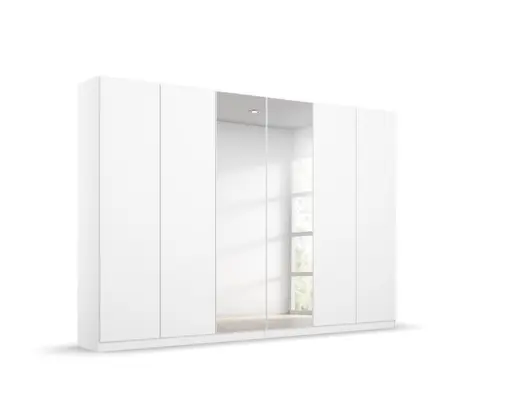 Falttürenschrank RADEM- B ca. 271 cm, Weiß, Spiegel