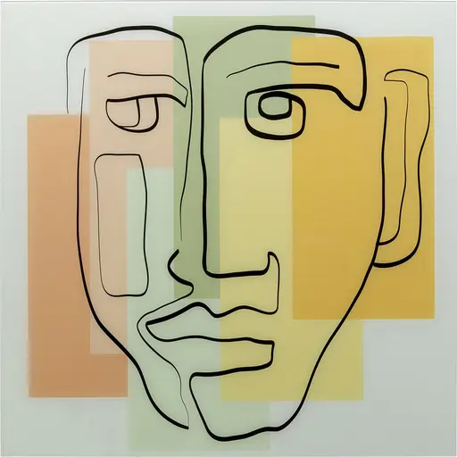 Glasbild - LB ca. 100x100 cm, Pastell