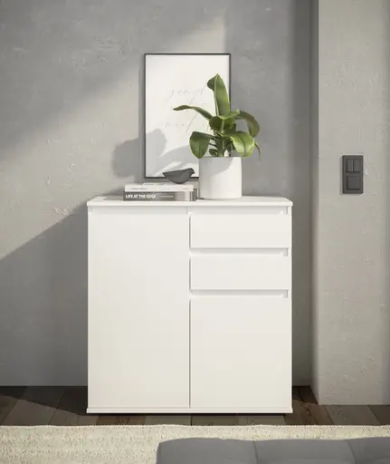 Kommode - B ca. 80 cm, Weiß