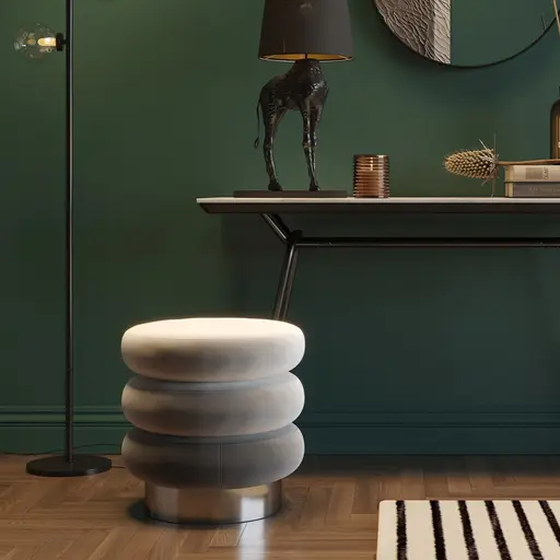 Sandwichhocker- Stoff, Grautöne