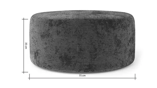 Hocker Valdis - D ca. 75 cm, Stoff, Navy