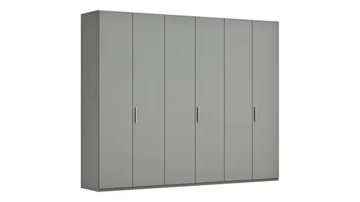 Drehtürenschrank Viana - B. ca. 299 cm, Lack, Steingrau