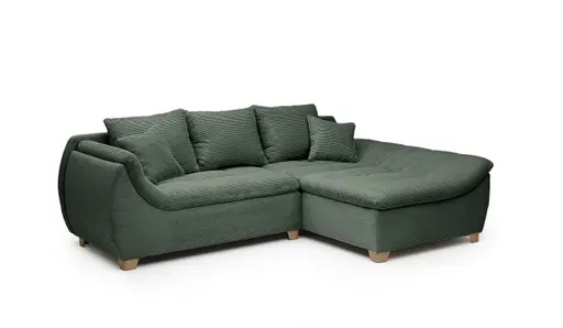 Ecksofa JAMILA - 2-Sitzer, Ecke rechts, Stoff, Grün