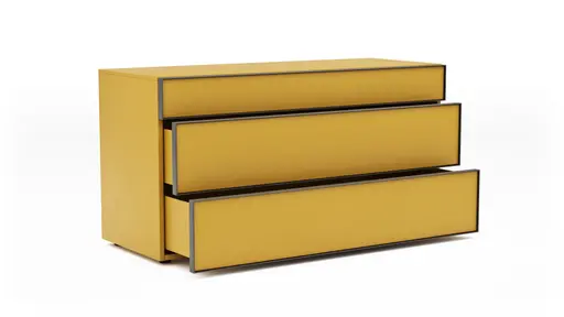 Kommode Loretto - BHT ca. 135x70x53 cm, Lack matt, Safrangelb