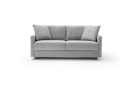 Sofa Nuoro - 2,5-Sitzer inkl. Schlaffunktion, Armlehne schmal, Stoff, Grau