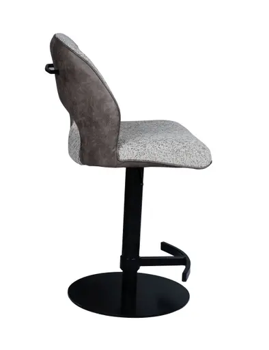 Barhocker MAILE - drehbar, höhenverstellbar, Stoff, Braun